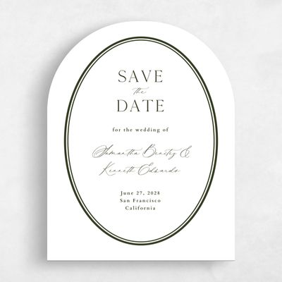 White Arch Wedding Save the Date - Manarola Portrait