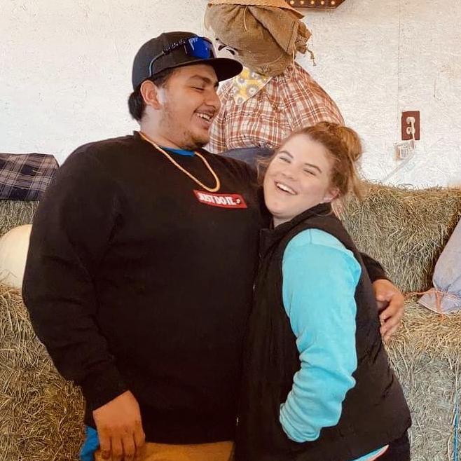 Laughing at the Pumpkin Patch