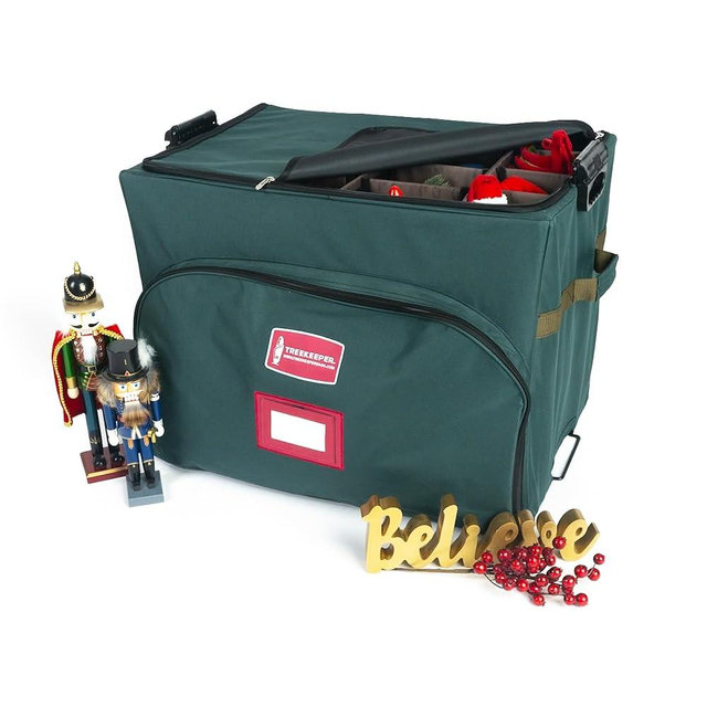 TreeKeeper Stack & Lock™ Nutcracker and Figurine Collectibles Storage Boxes - Large Ornament Bag for Holiday Decor Storage - Great for Storing 16 Carolers, Santa Figure, or Nut Cracker Ornaments