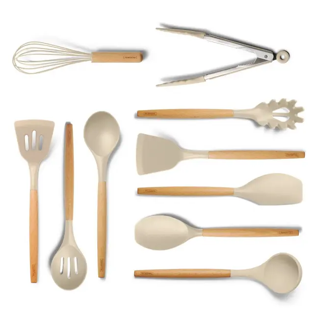 Tramontina 10pc Silicone Utensil Set Almond