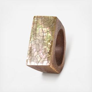 Cracked Shell Napkin Ring, Set of 4