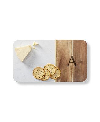 Personalized Marble Acacia Cheese Board