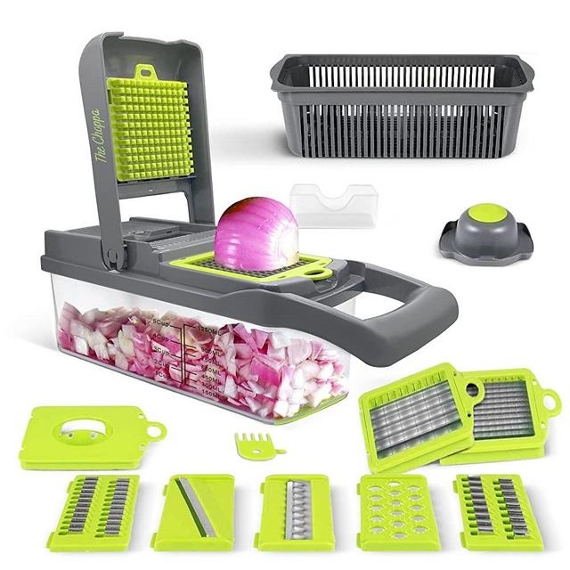 The Choppa Professional Multi-Purpose Vegetable Chopper | Multifunctional 12 in 1 Chopper, Fruit and food Slicer, Dicer, Cutter | 8 Stainless Steel Blades | 5 Cup Container | Egg Separator