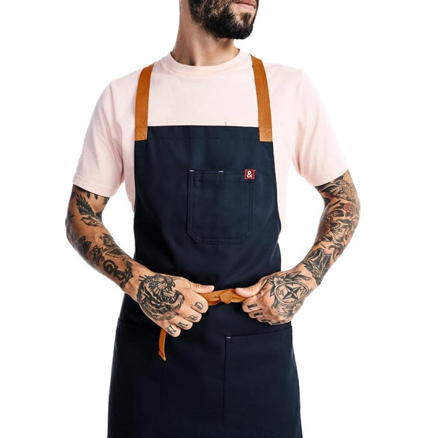 hedley & bennett Crossback Apron - Professional Chef's Apron - Cross Back Mens Apron - Mens Cooking Apron - Kitchen Apron - Chef Aprons for Men & Women - 8oz 100% Cotton Twill Fabric - Midnight Blue