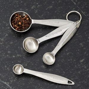 Stainless Steel Measuring Spoons, Set of 4 + Reviews | Crate & Barrel