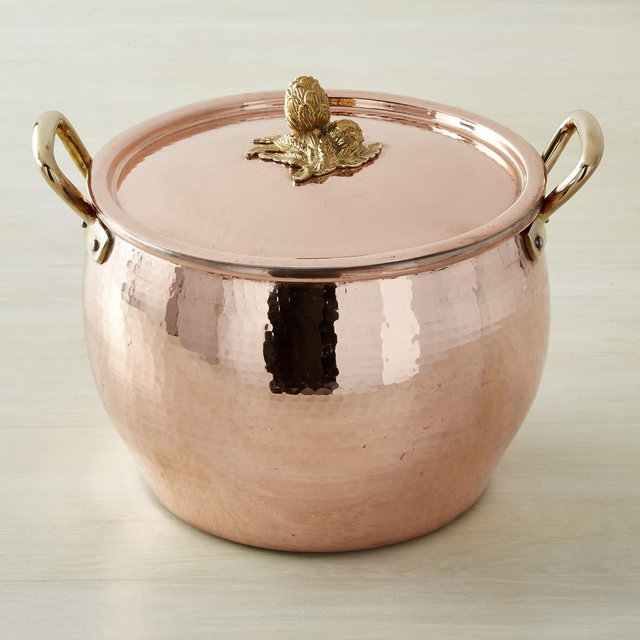 Ruffoni Copper Artichoke Handled Stock Pot, 12 1/4-Qt.