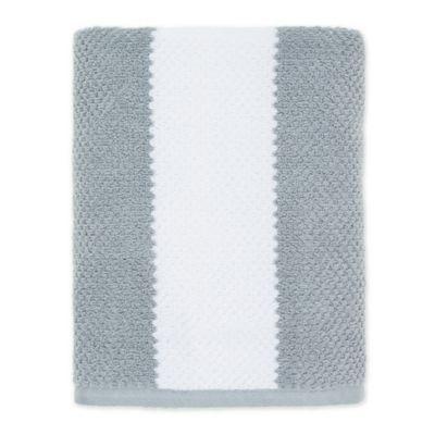 Under the Canopy® Organic Cotton Stripe Bath Towel in White/Blue