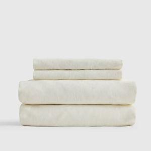 Organic Brushed Cotton Sheet Set - Ivory, Queen