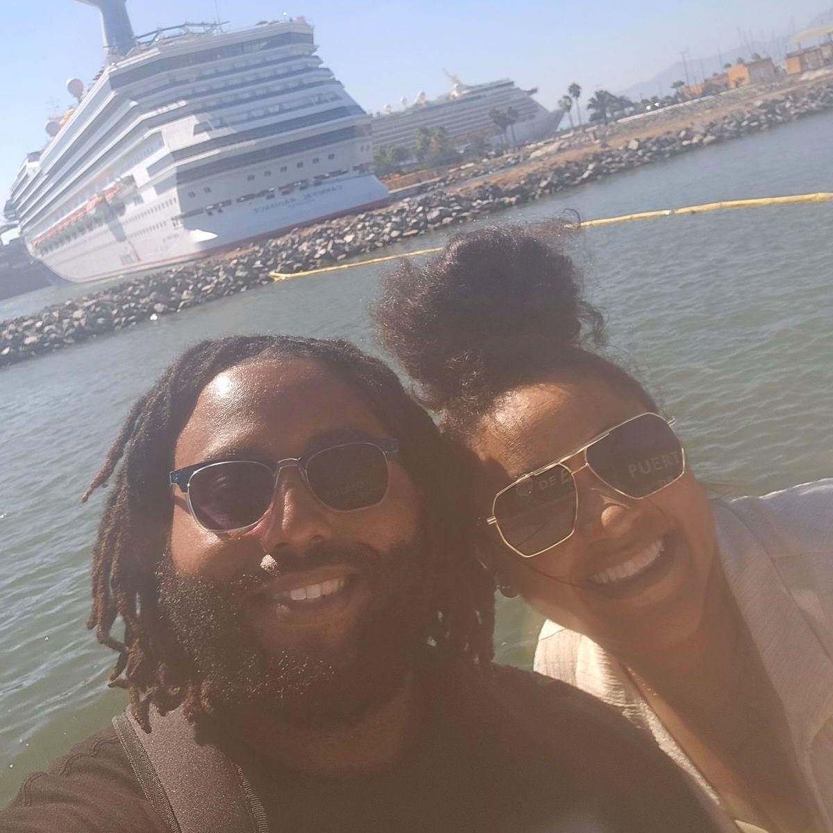 Our first selfie ever after meeting on the cruise! :)