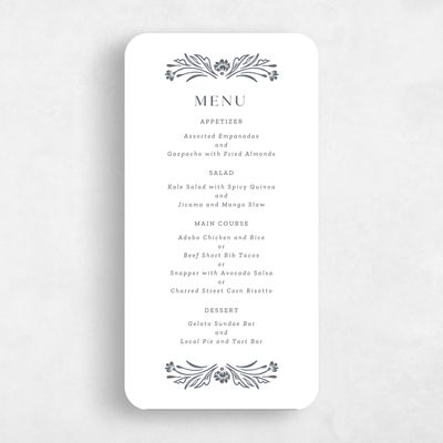 White Rounded Wedding Menu - Basel