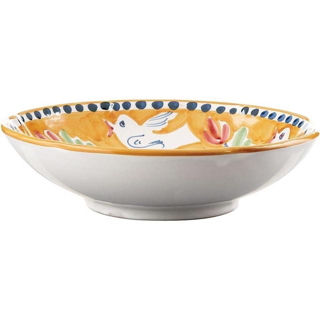 Vietri Campagna Uccello Coupe Pasta Bowl, Soup Salad Spaghetti Server 8.75" Earthenware Dish