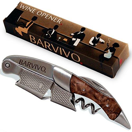Barvivo Professional Waiters Corkscrew This Bottle Opener for Beer and Wine Bottles is Used by Waiters, Sommelier and Bartenders Around The World. Made of Stainless Steel and Bai Ying Wood.