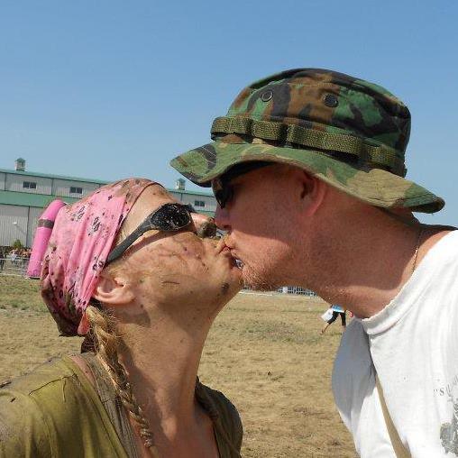 Jennie's reward for finishing "Dirty Girl" mud obstacle race!