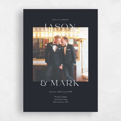 Ebony, Black Wedding Invitation - Corao Photo