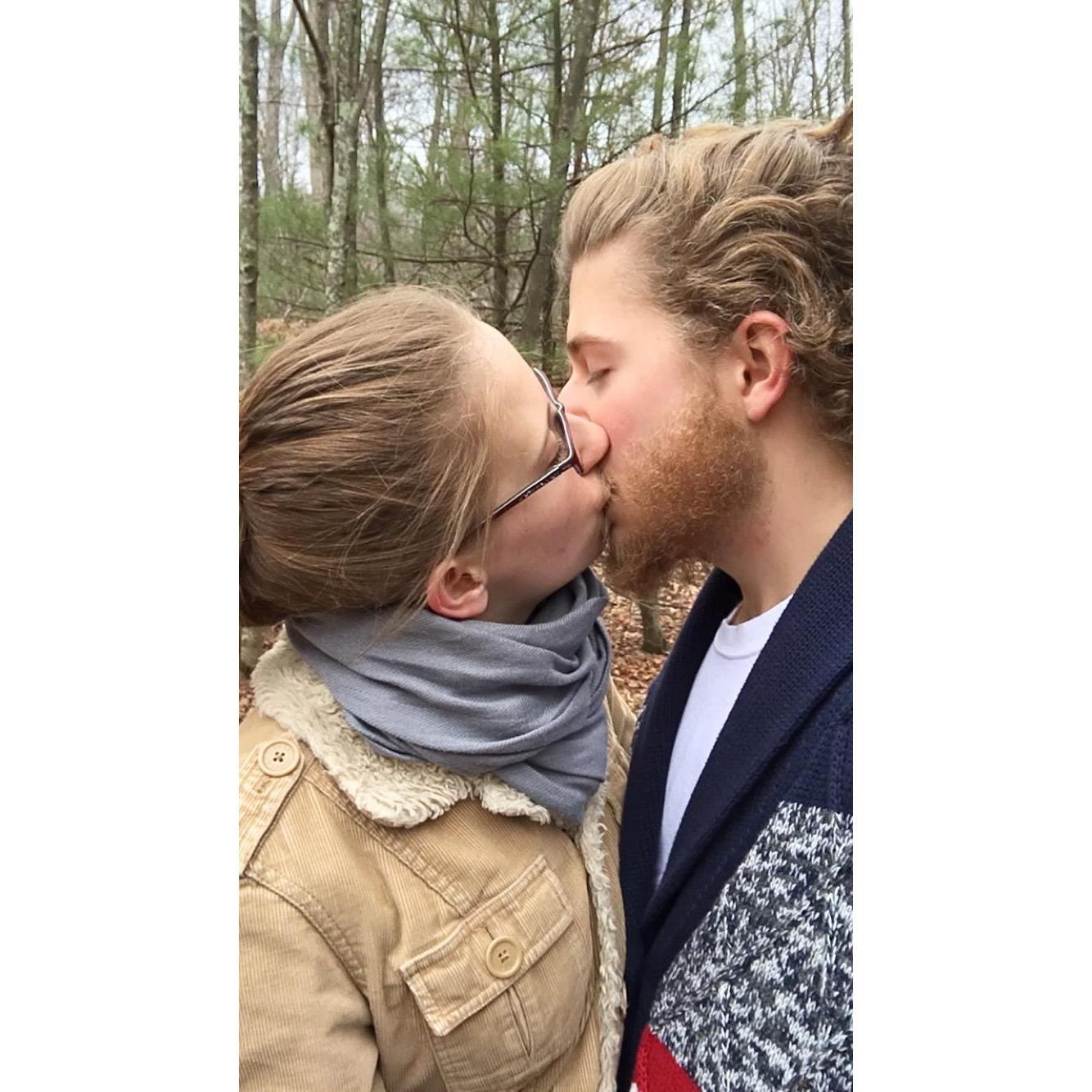 On one of Kaitlin's visits to Pennsylvania in early 2016, I took her on a hike through the woods I'd grown up exploring. We had a wonderful, romantic time!