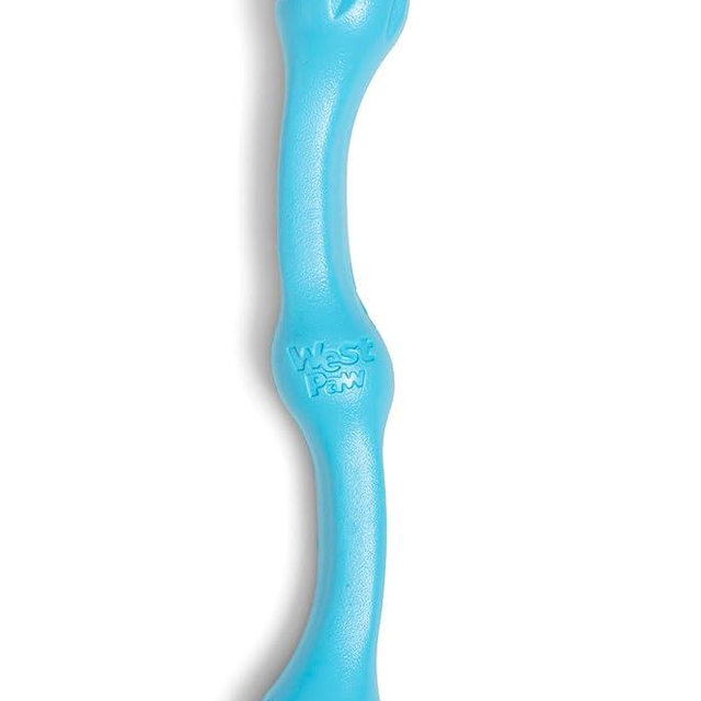 WEST PAW Zogoflex Echo Zwig Squeezy Dog Fetching Stick – Bouncy, Hollow, Squishy Interactive Toy for Puppies, Large Dogs – Floatable Stick, Lightweight Chewy Toy for Catch/Fetch – 13.75”, Aqua Blue