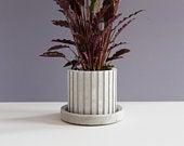 Concrete flower pot with saucer | flower...