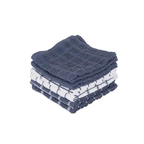 Ritz 100% Terry Cotton, Highly Absorbent Dish Cloth Set, 12” x 12”, 6-Pack, Federal Blue