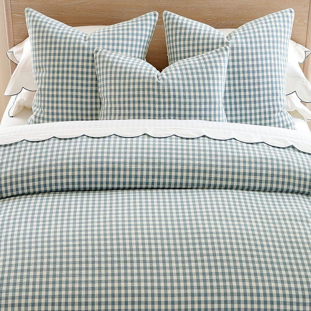 Blaine Check Duvet Cover, Light Blue, King/Cal. King
