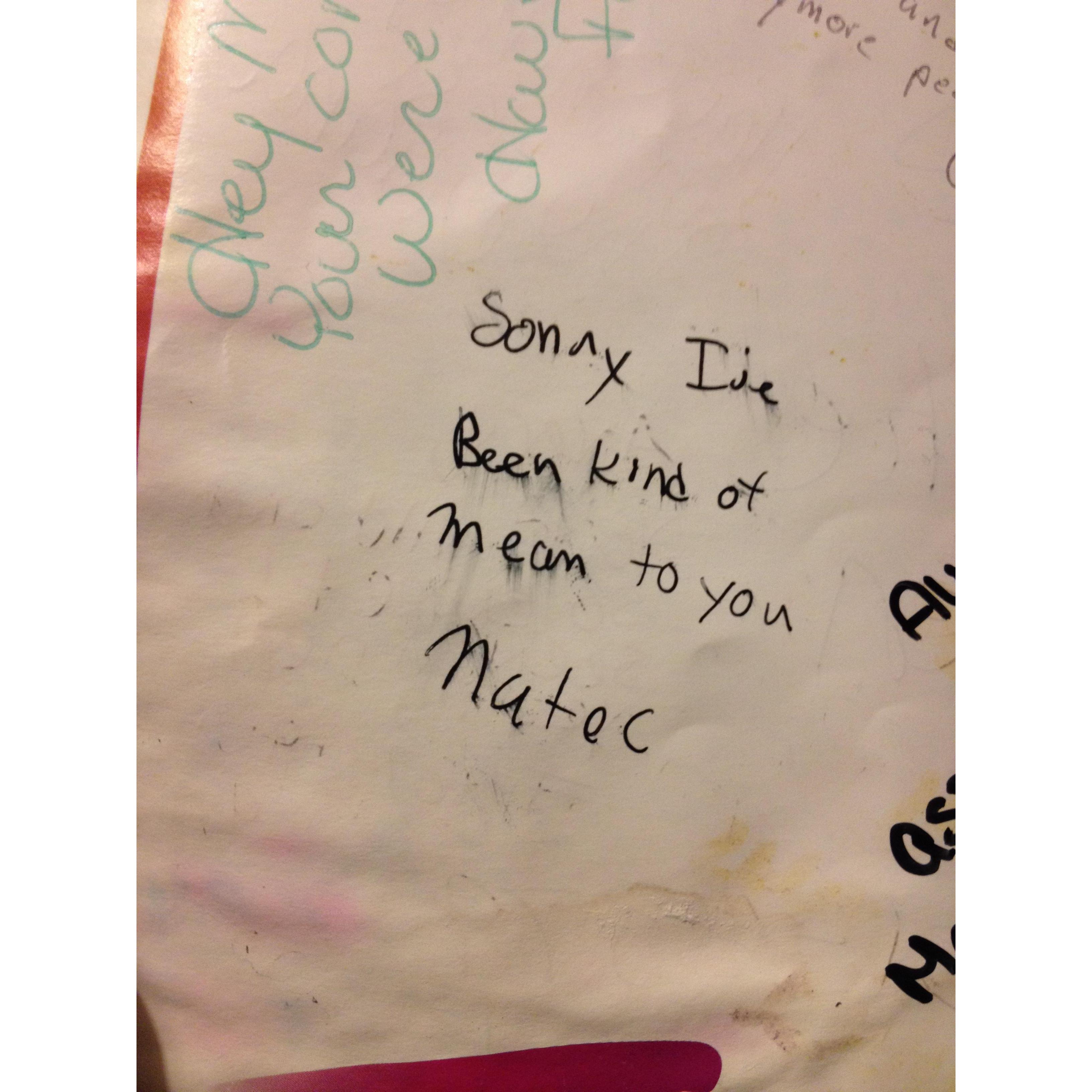 Nate's message to Avery in our middle school yearbook, somehow we managed to get past this 20 years later... <3