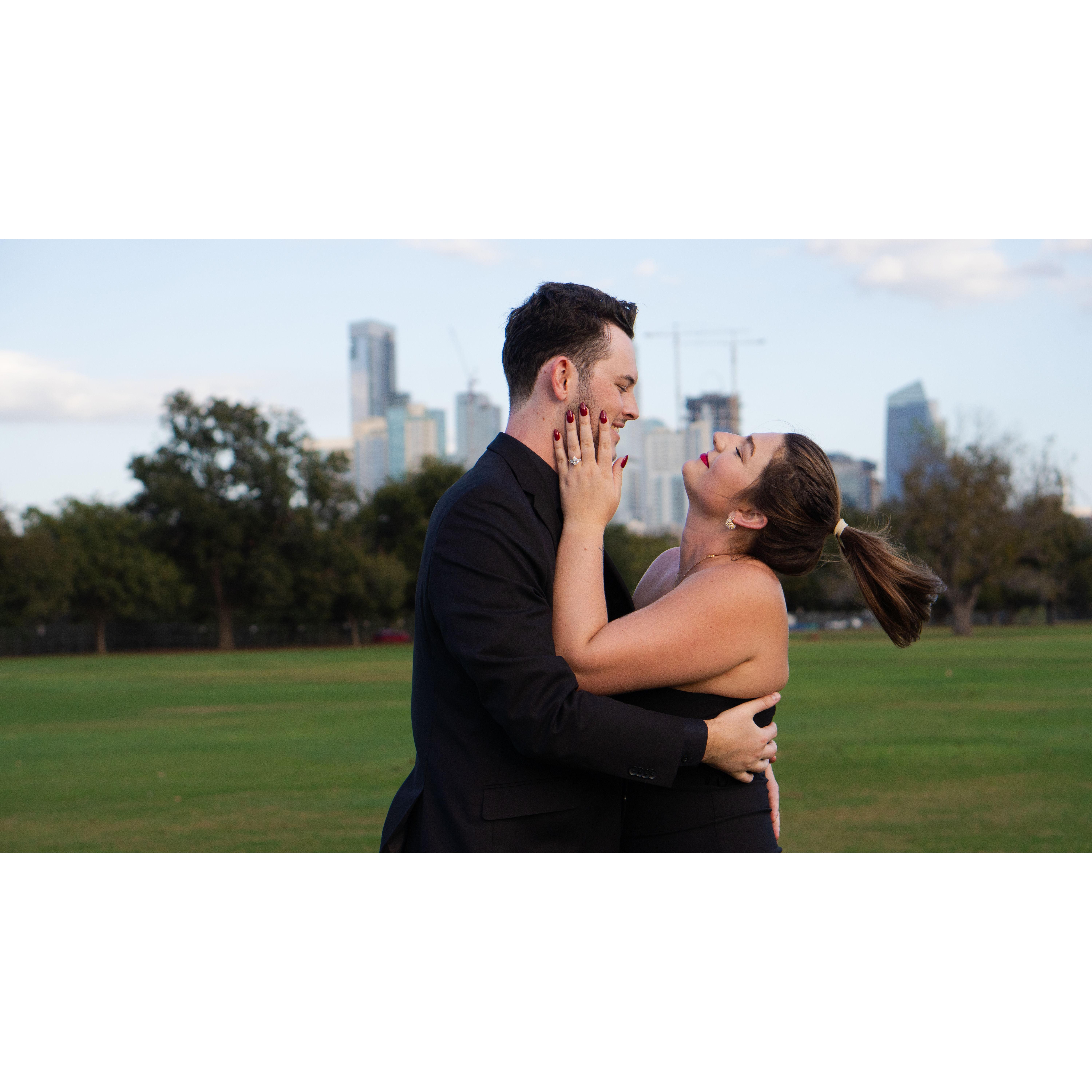 Dancing around our engagement photo shoot
