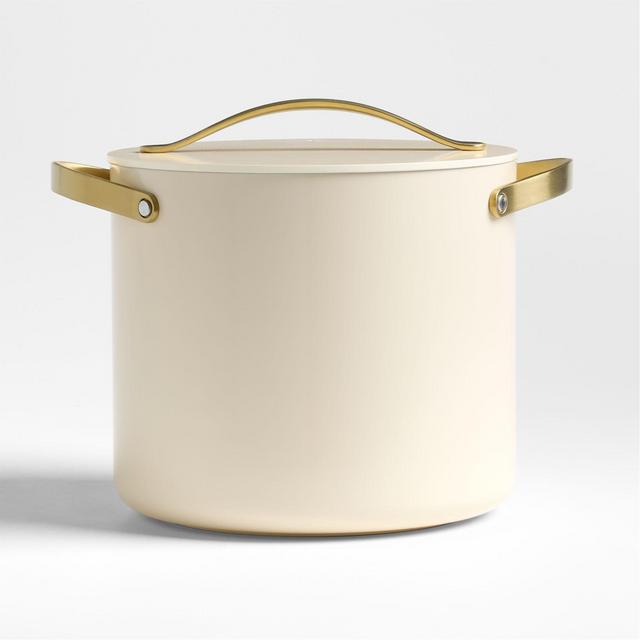 Caraway Cookware Plus Cream and Gold 12-Qt. Stockpot with Lid