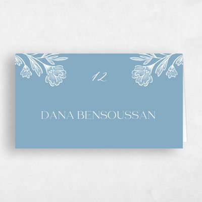 Dusty Blue Wedding Place Card - Willowbrook