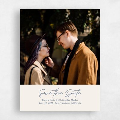 Cream, Beige Wedding Save the Date - Splendor Portrait