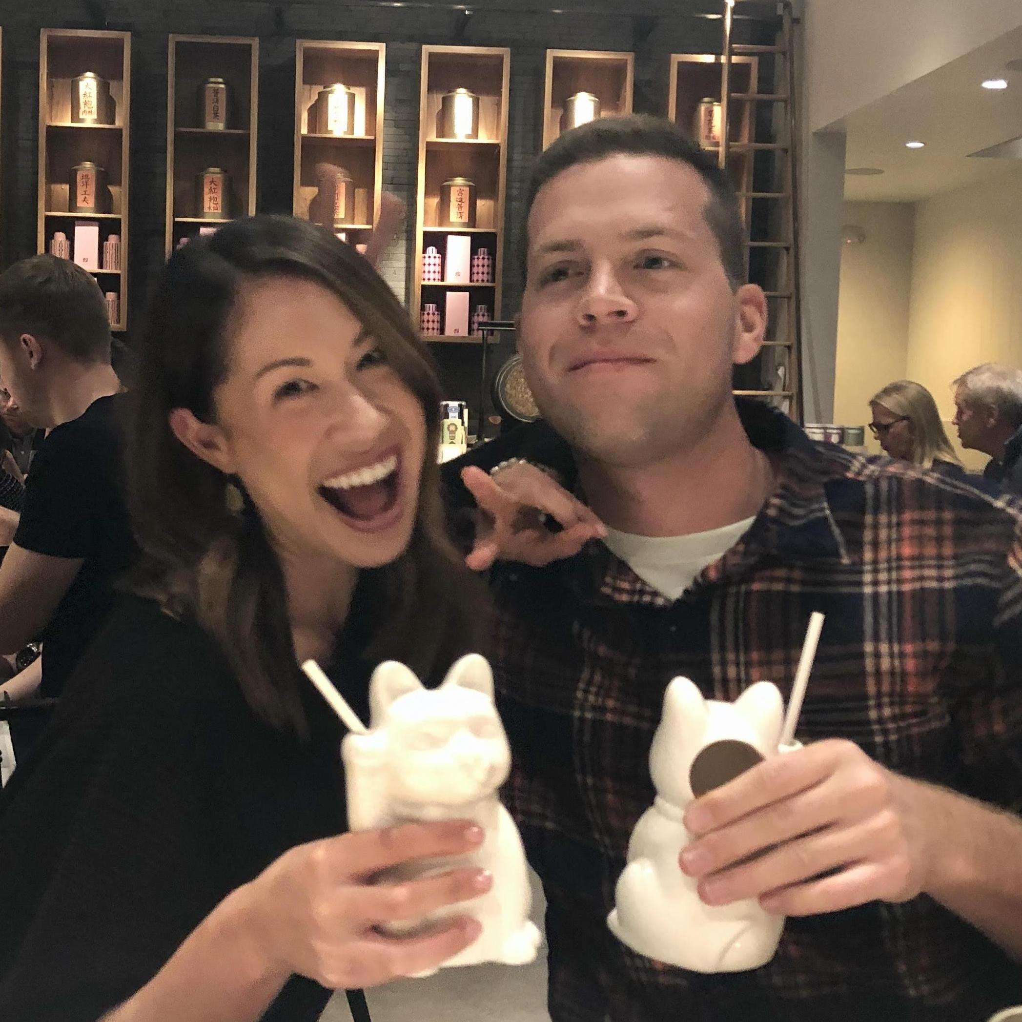 Drinking kitty cocktails at China Live for Kimi's birthday.