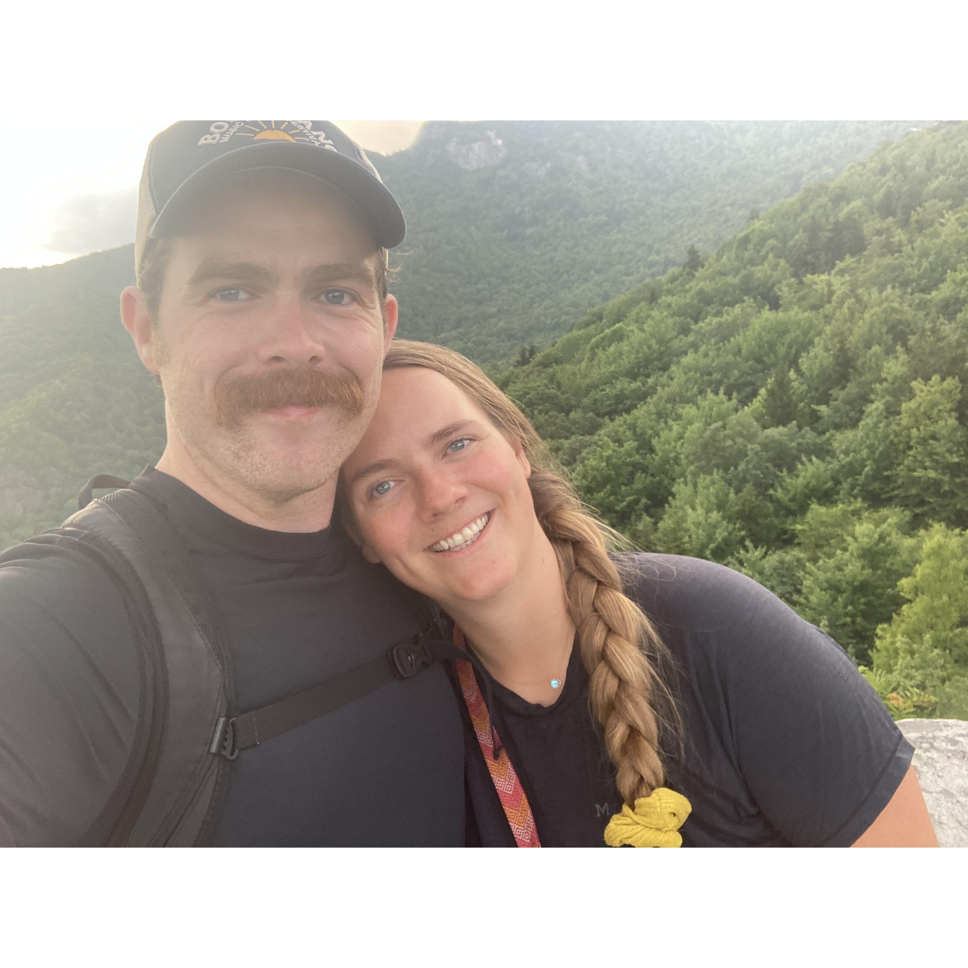 When we got engaged on the Rough Ridge hiking trail. This is the same viewpoint I painted a view of and gifted to Jon before I left to hike the PCT in 2021.