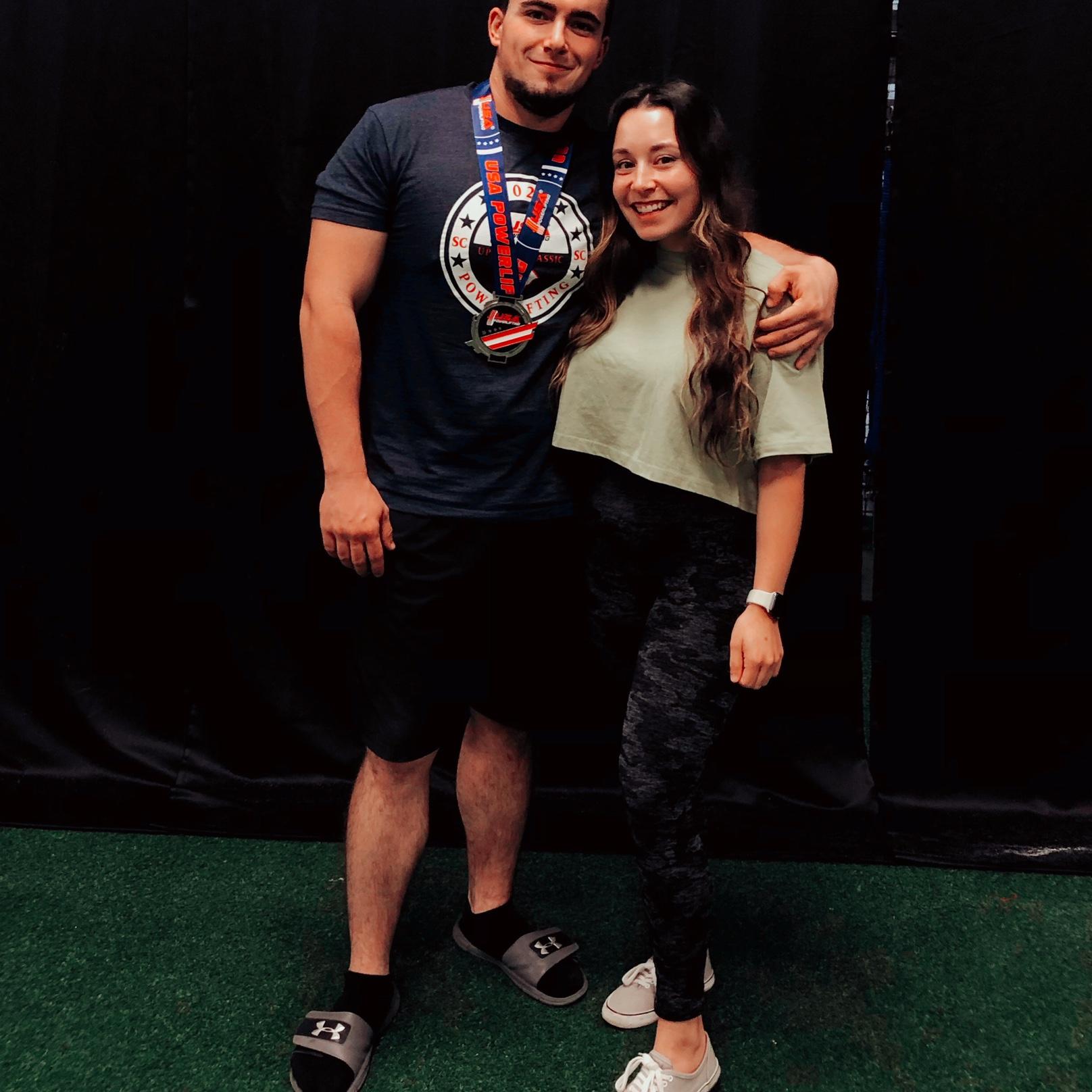 Walker’s first powerlifting meet, 2020