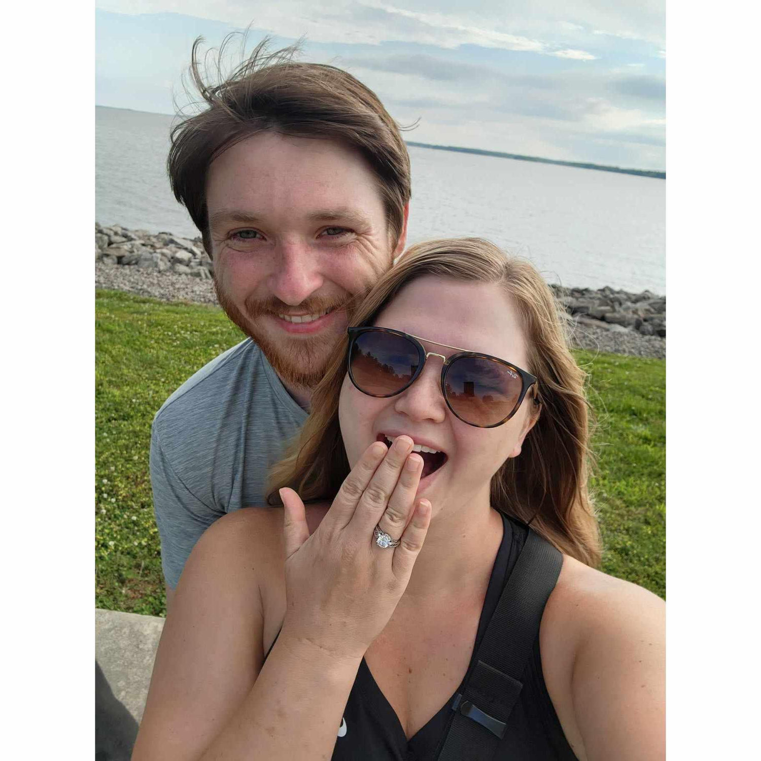 Our first photo after getting engaged!