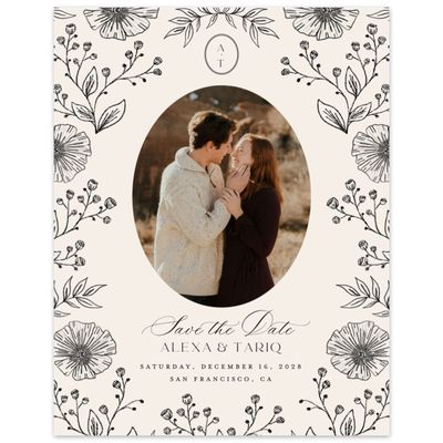 Linen, Beige Wedding Digital Save the Date - Gavina Photo