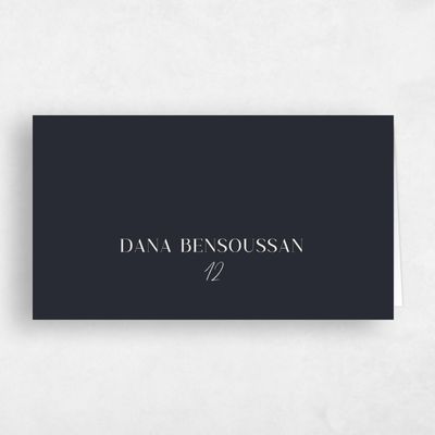 Charcoal, Black Wedding Place Card - Latona