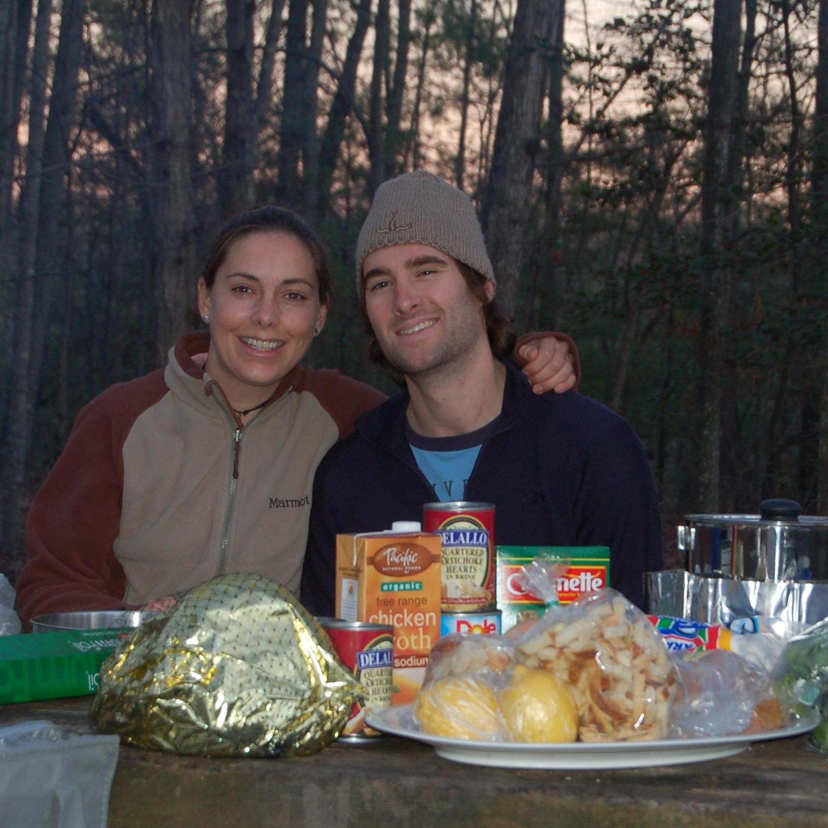 Thanksgiving in the Red River Gorge, ridiculously unbeatable weather. (Re)baked ham, artichoke brie stuffing, sweet potatoes, and much more. 2011