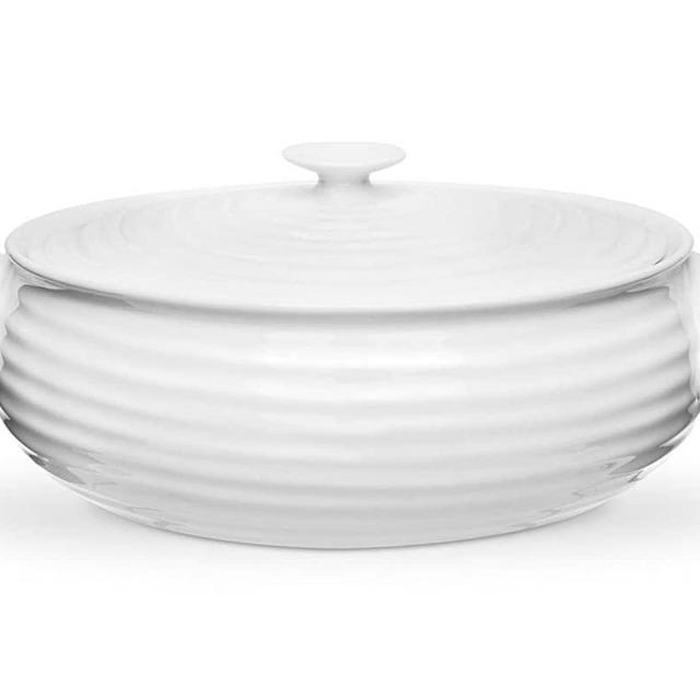Portmeirion Sophie Conran Collection White Oval Casserole, (Small) - Dishwasher, Microwave, Oven and Freezer Safe - Made in England