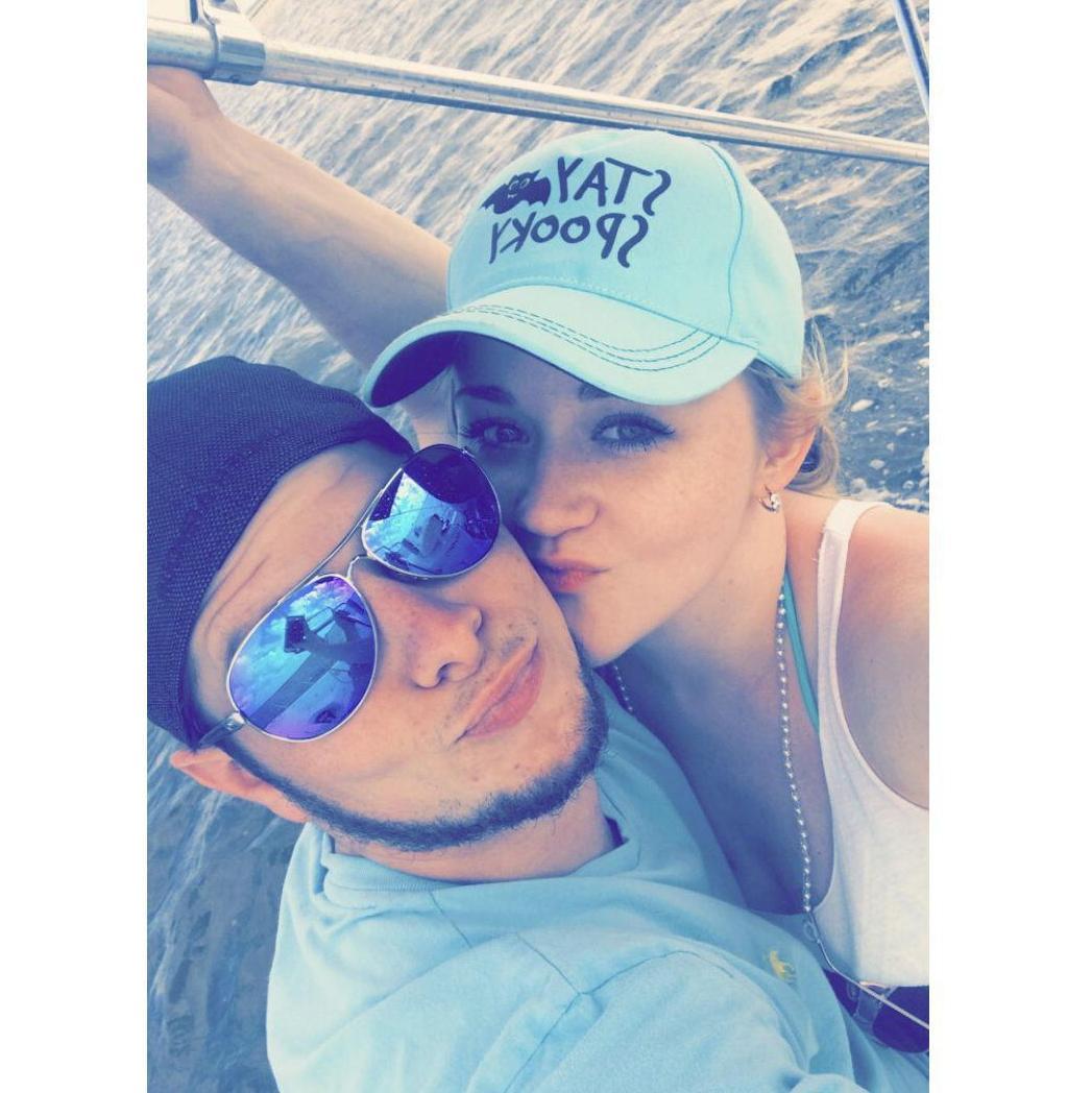 My favorite photo of us to date.. again on a boat(: Ocean fishing, GA