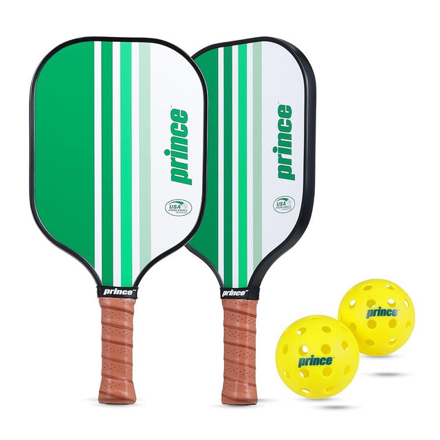 Prince - Pickleball Paddle Set with Fiberglass Paddles, Pickleballs & Clear Court Backpack, Lightweight Durable Paddle Set for Sports Enthusiasts