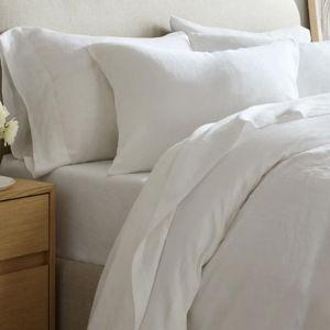 European Linen Duvet Cover Set - Full/Queen - White