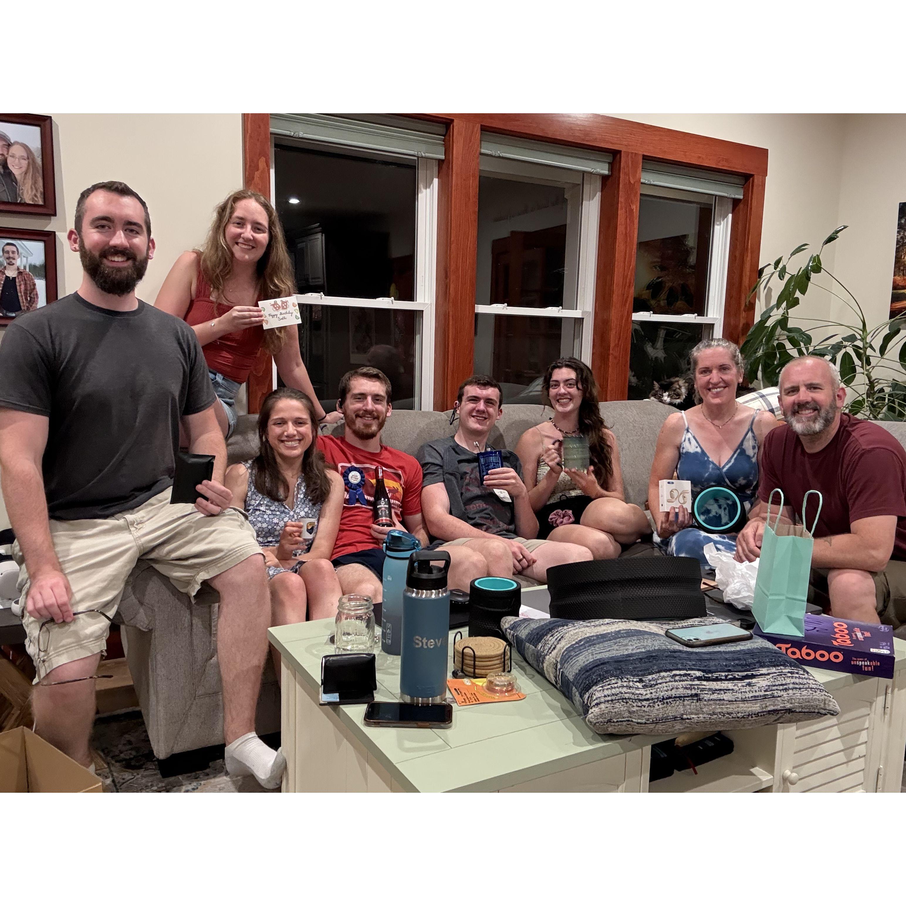 With the Peacock family.