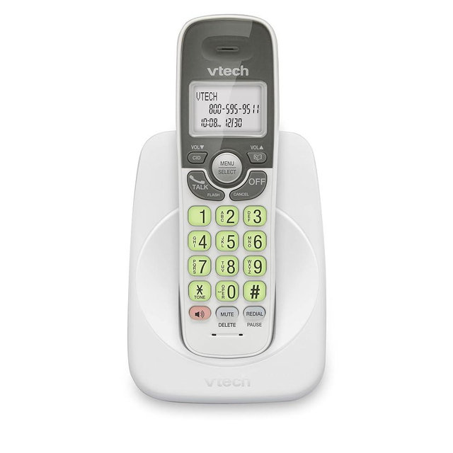 VTech Cordless Phone with DECT 6.0, Full-Duplex Speakerphone, Lighted Display, Backlit Keypad, Caller ID/Call Waiting, Volume Control, Hearing Aid Compatible, Wall Mount | VG131 (White)
