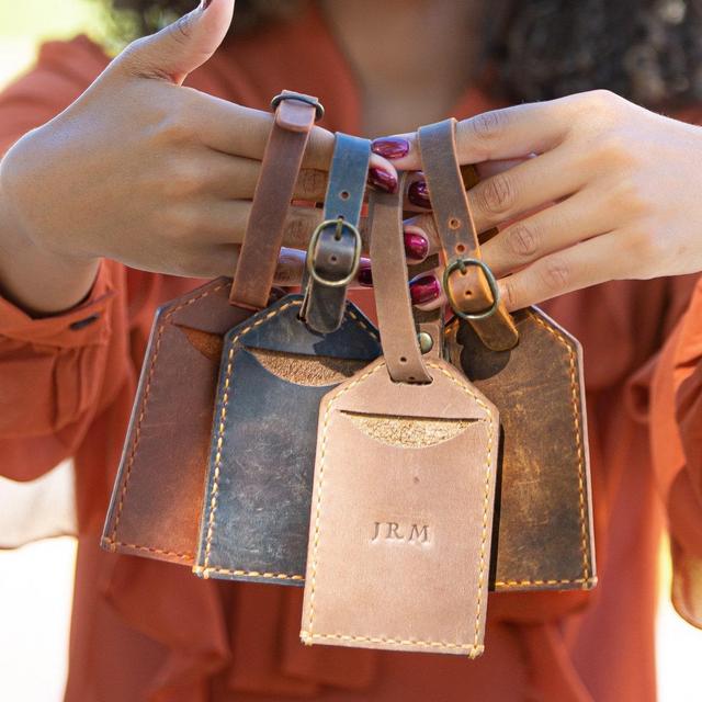 Personalized Leather Luggage tag, Handmade...