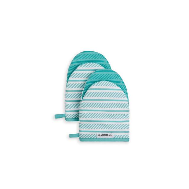 KitchenAid 2pk Cotton Albany Mini Oven Mitts Blue