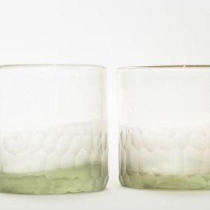 Verve Culture Handblown Etched Rocks Glassware - Mexican Glasses