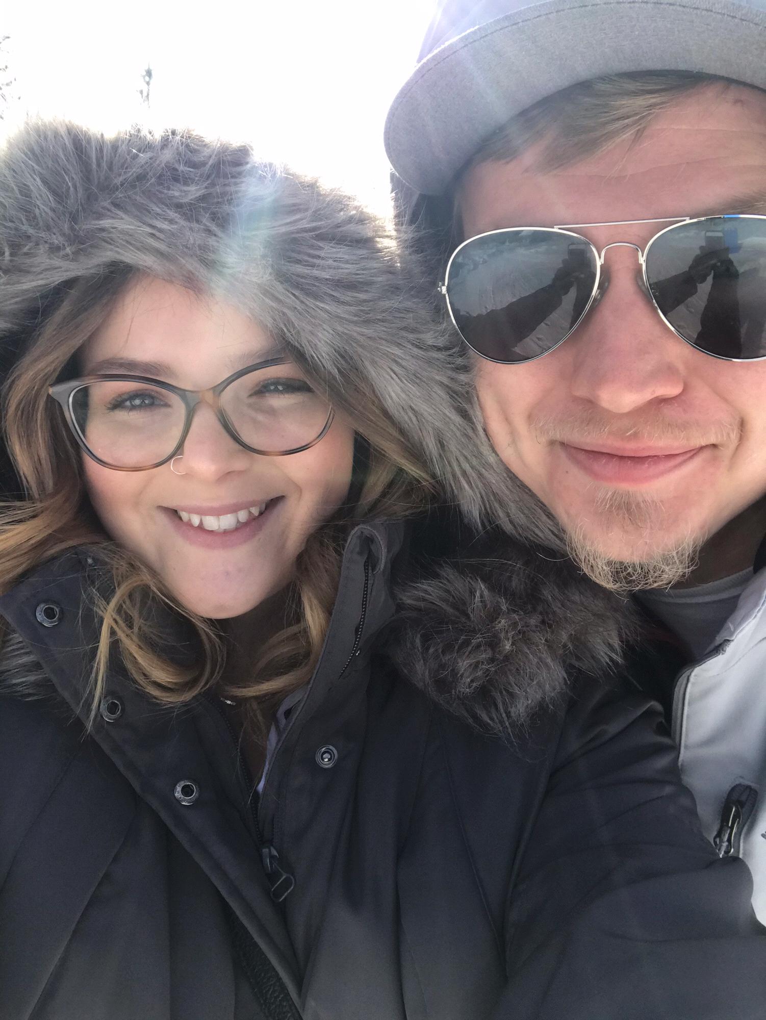 Bundled up for a winter zoo date