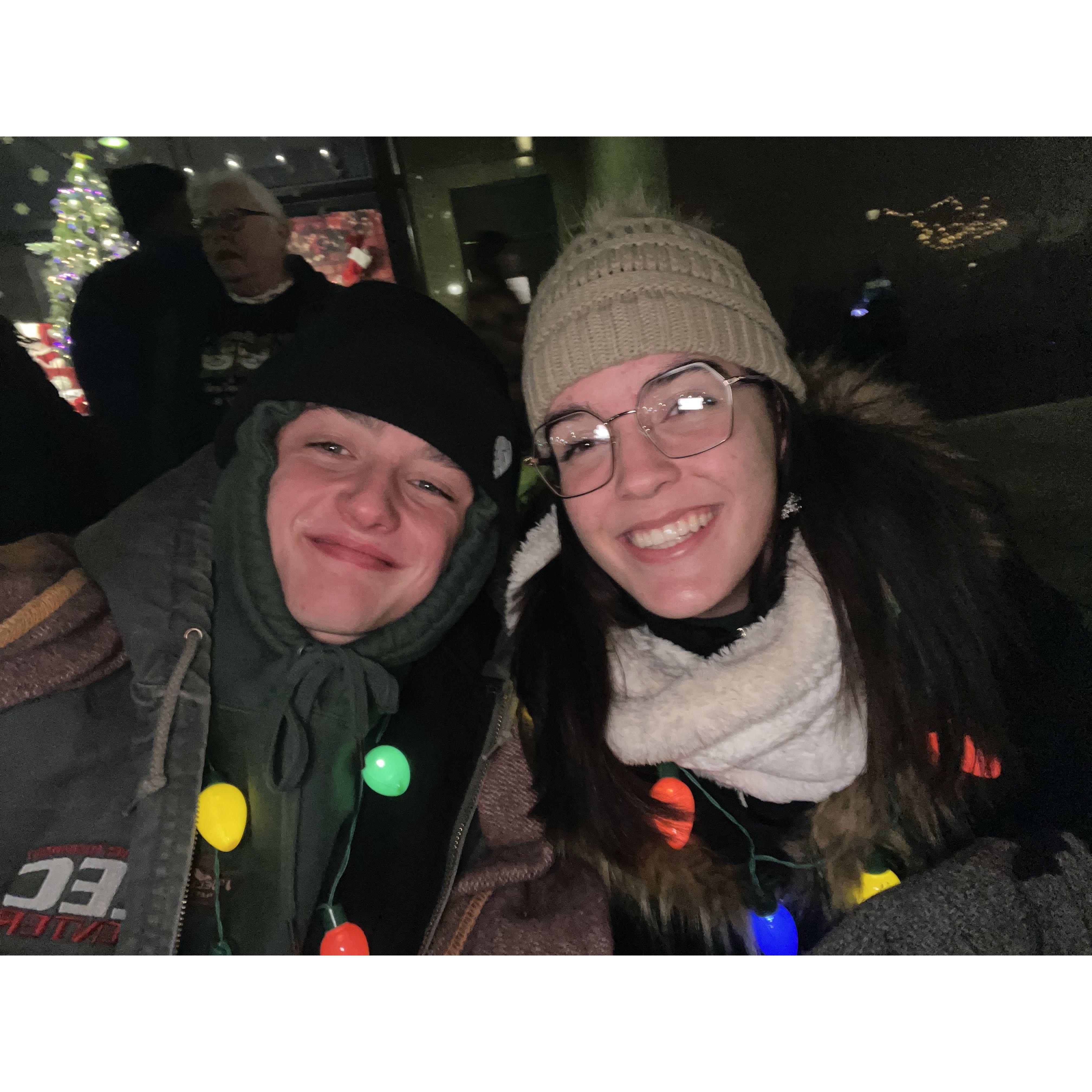 All bundled up for the Christmas parade!