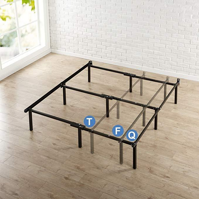 Zinus Michelle Compack Adjustable Steel Bed Frame, for Box Spring and Mattress Set, Fits Twin to Queen