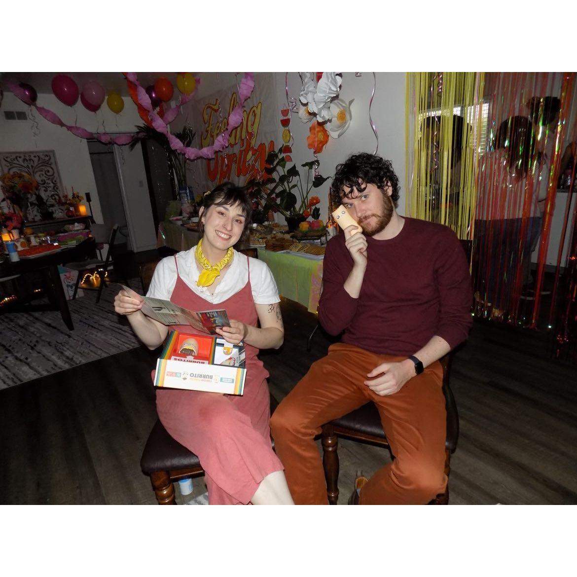 Drew and Molly at a friend's birthday party in 2024