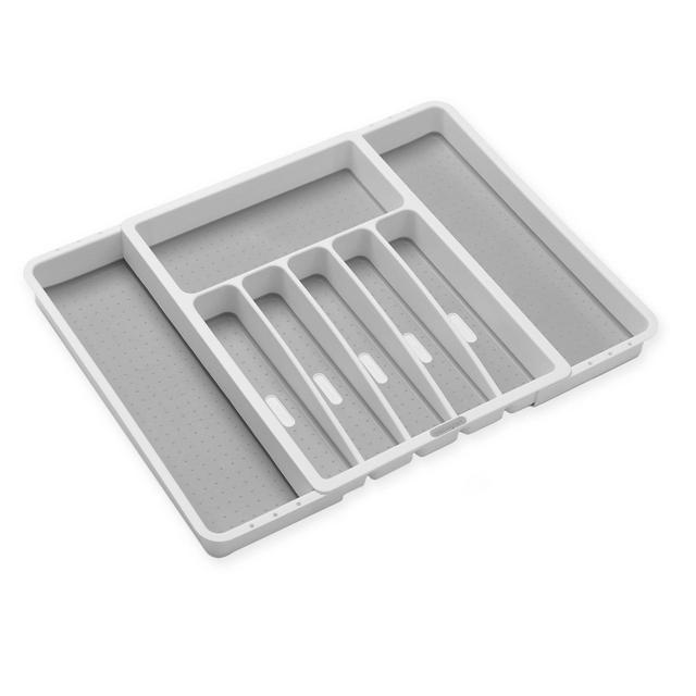 madesmart® Expandable Cutlery Tray in White/Grey