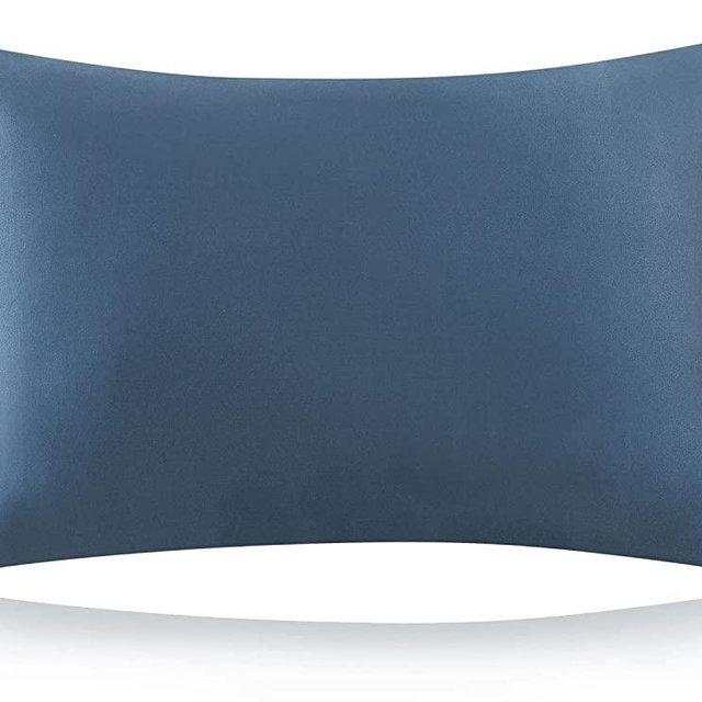 ZIMASILK 100% Mulberry Silk Pillowcase for Hair and Skin,with Hidden Zipper,Both Side 19 Momme Silk,600 Thread Count, 1pc (Standard 20''x26'', Blue Haze)